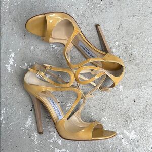 Jimmy Choo patent leather strappy sandals